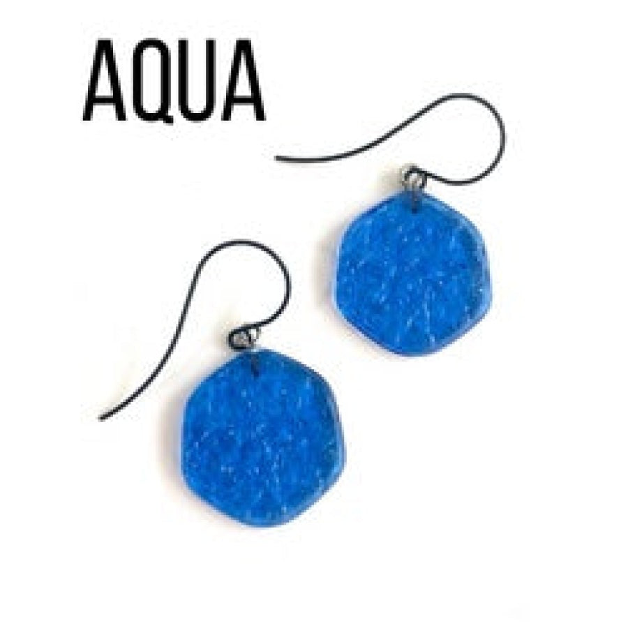 Ice Chip Drop Earrings - Single Style Aqua / Gun Metal Drop Earrings