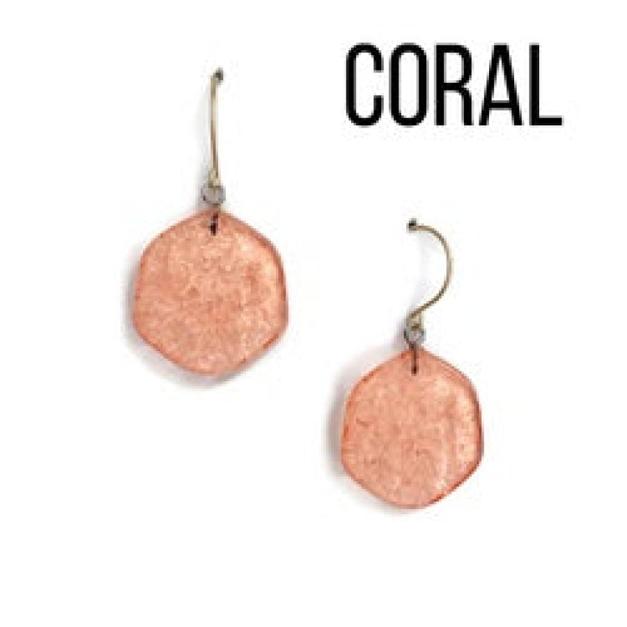 Ice Chip Drop Earrings - Single Style Coral / Gun Metal Drop Earrings