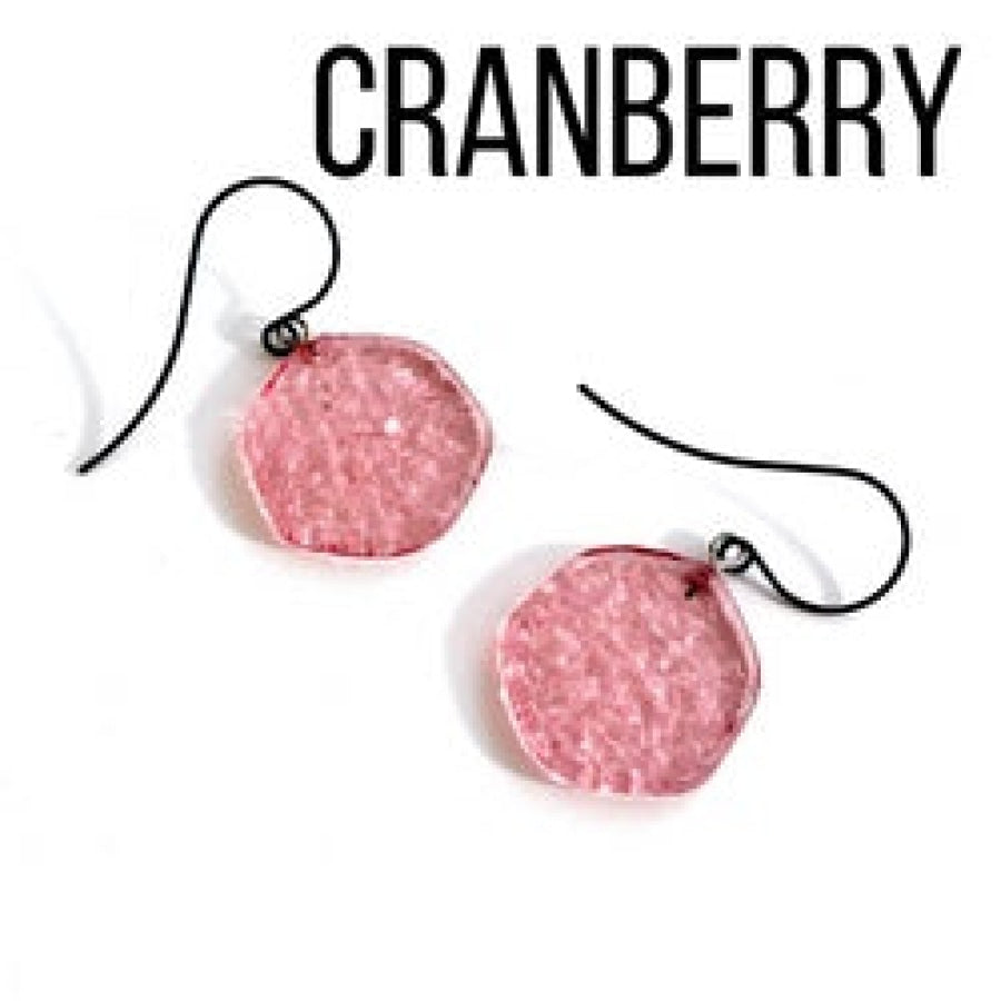 Ice Chip Drop Earrings - Single Style Cranberry / Gun Metal Drop Earrings