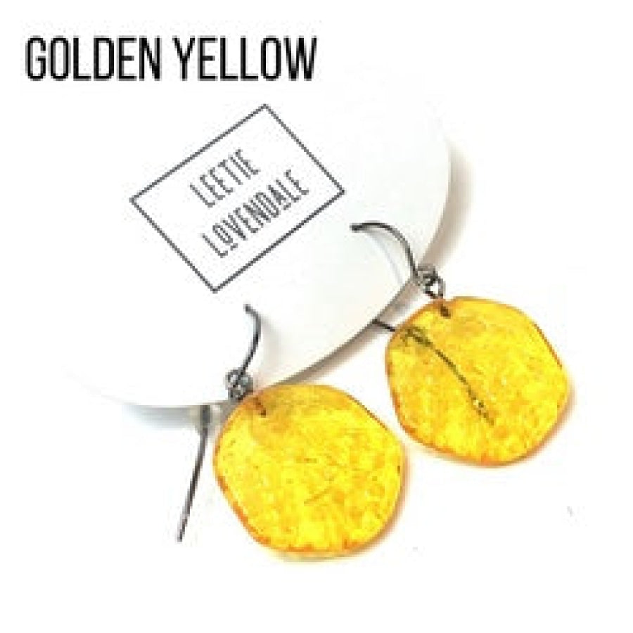Ice Chip Drop Earrings - Single Style Golden Yellow / Gun Metal Drop Earrings