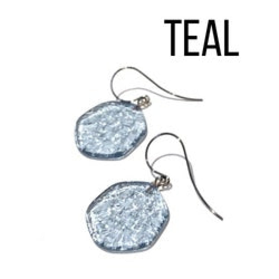 Ice Chip Drop Earrings - Single Style Teal / Gun Metal Drop Earrings
