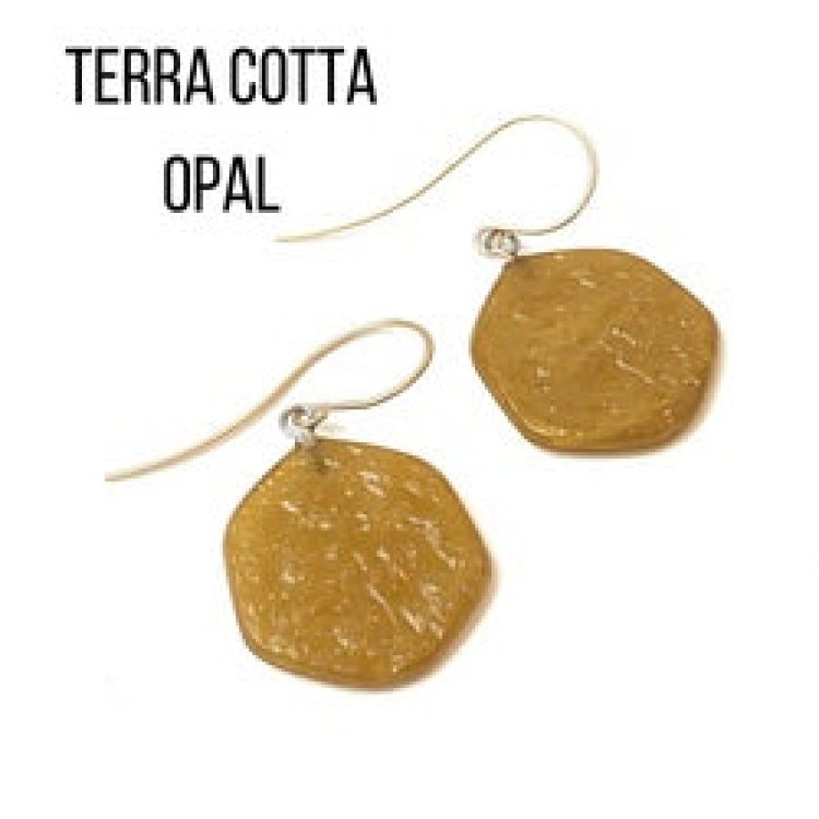 Ice Chip Drop Earrings - Single Style Terra Cotta Opal / Gun Metal Drop Earrings