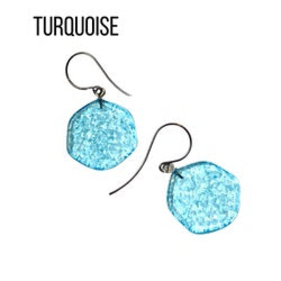 Ice Chip Drop Earrings - Single Style Turquoise / Gun Metal Drop Earrings