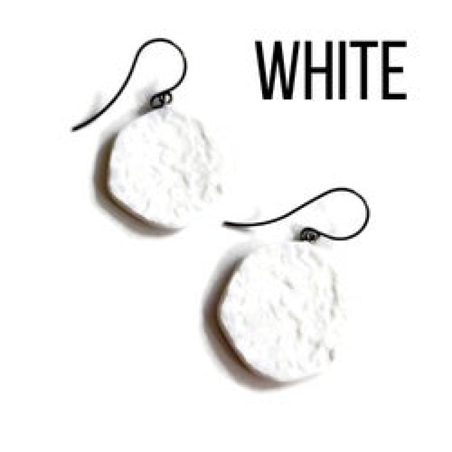 Ice Chip Drop Earrings - Single Style White / Gun Metal Drop Earrings