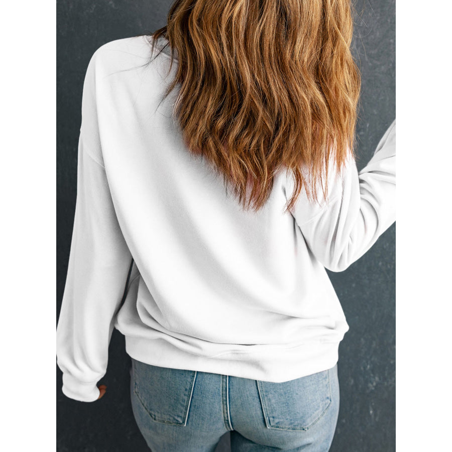 I’M BACK Round Neck Dropped Shoulder Sweatshirt Apparel and Accessories