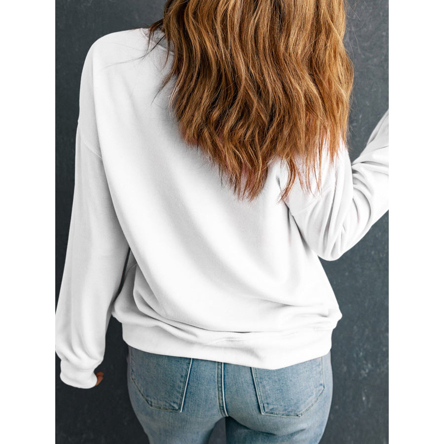 I’M BACK Round Neck Dropped Shoulder Sweatshirt Apparel and Accessories