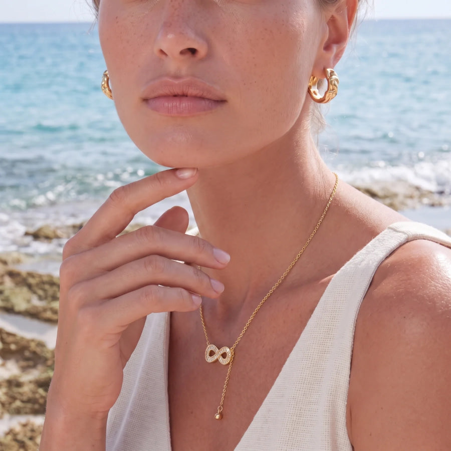 Infinity Sparkle Necklace by Sandee Rain Boutique Necklaces
