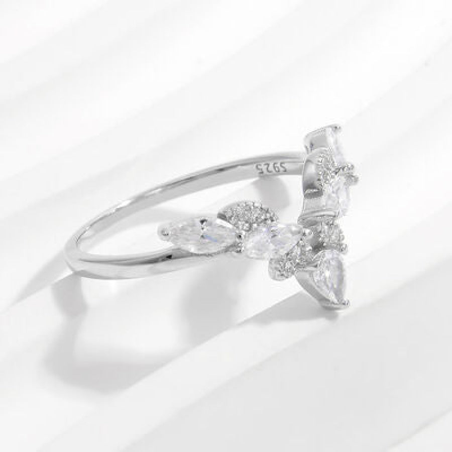 Inlaid Zircon 925 Sterling Silver Ring Apparel and Accessories