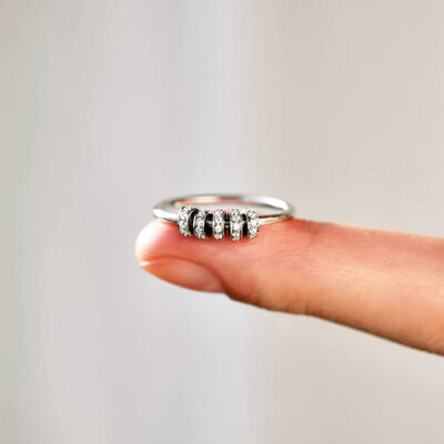 Inlaid Zircon 925 Sterling Silver Ring Apparel and Accessories