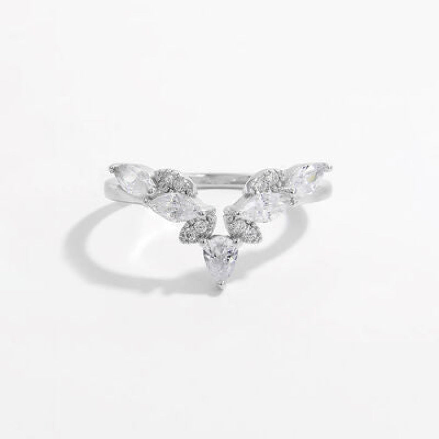 Inlaid Zircon 925 Sterling Silver Ring Apparel and Accessories