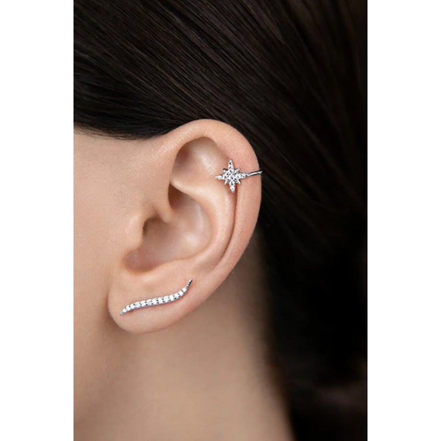 Inlaid Zircon Single Cuff Earring