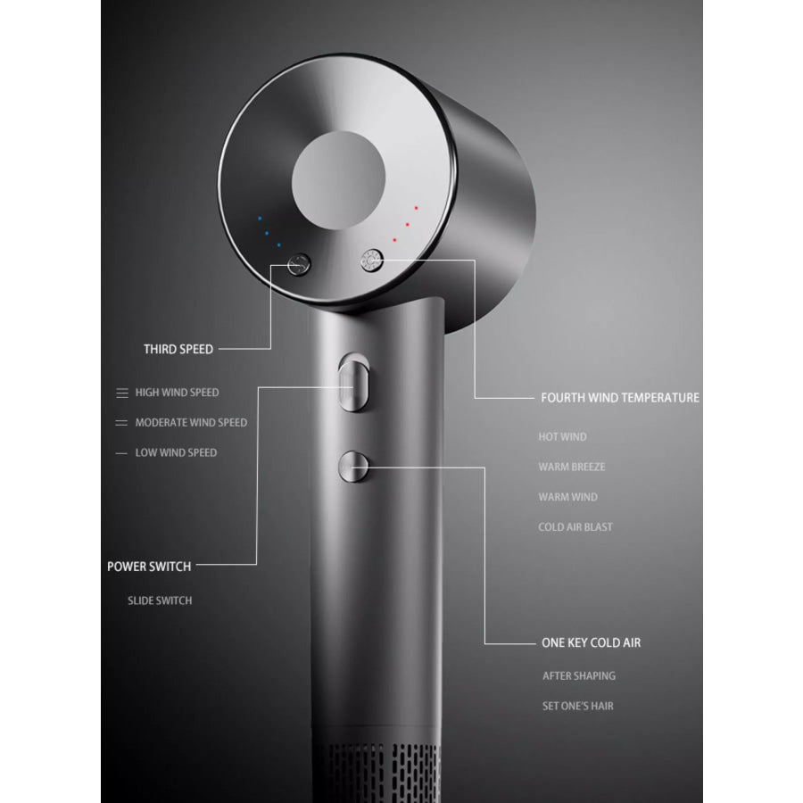 Intelligent Temperature Control High-Speed Hair Dryer Gold / European plug Apparel and Accessories