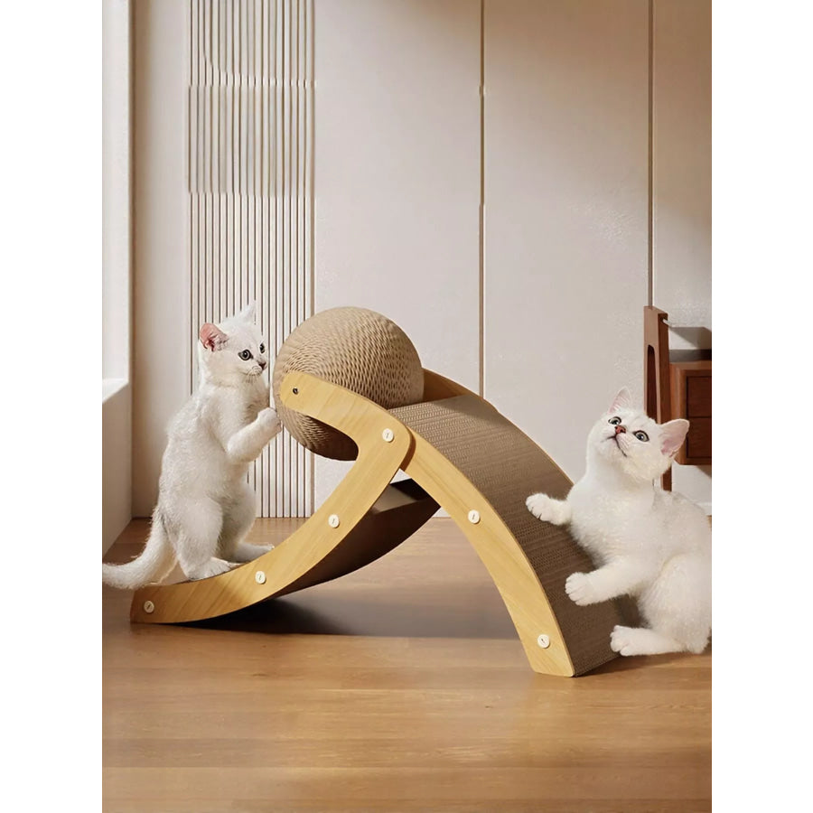 Interactive Ball & Ramp Cat Scratching Post Camel / S Apparel and Accessories