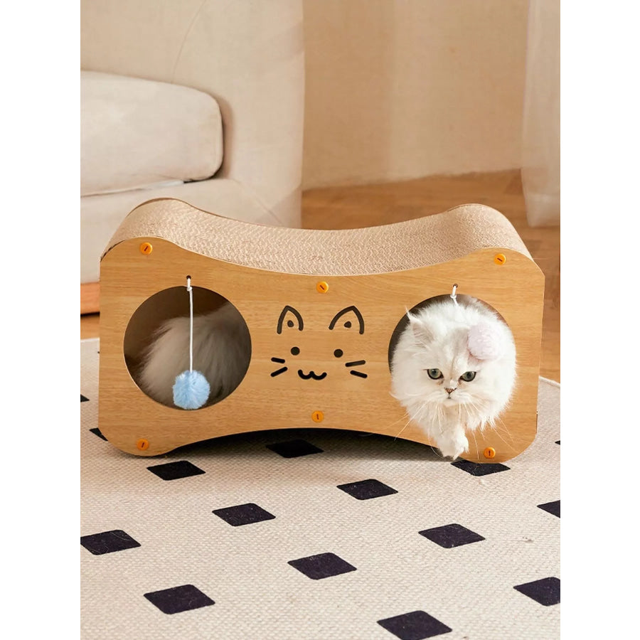 Interactive Cat Scratcher Lounge Bed with Toy Balls Apparel and Accessories