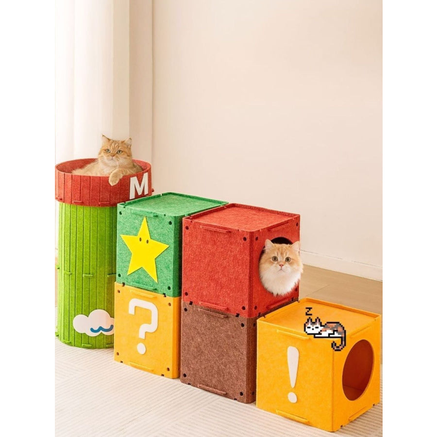 Interactive Cube Cat House & Tunnel System Barrel Shaped / ONESIZE Apparel and Accessories