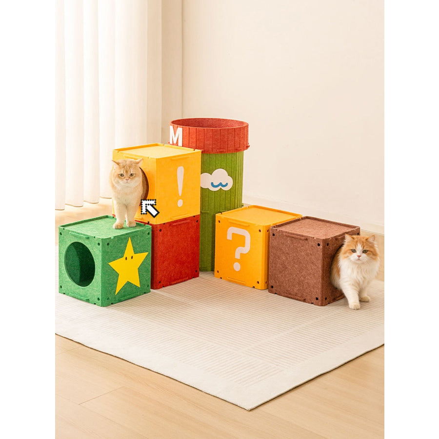 Interactive Cube Cat House & Tunnel System Barrel Shaped / ONESIZE Apparel and Accessories