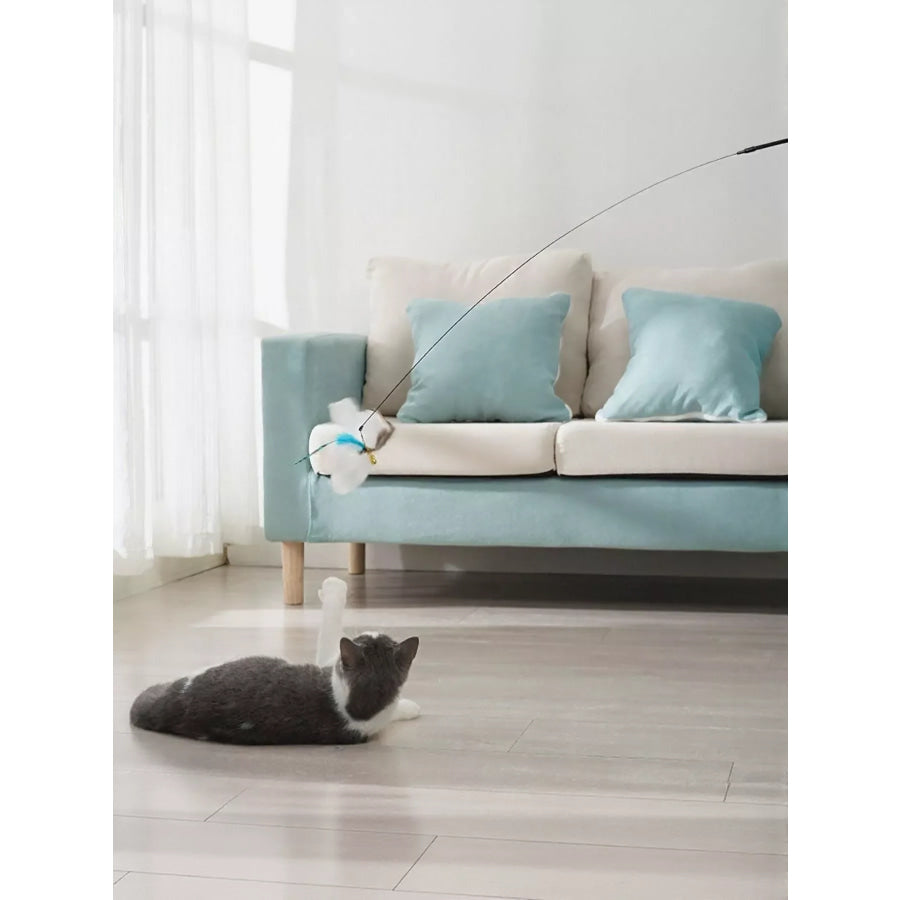 Interactive Feather Teaser Cat Wand Toy Sky Blue / ONESIZE Apparel and Accessories