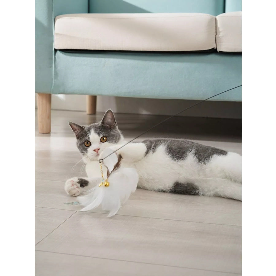 Interactive Feather Teaser Cat Wand Toy Sky Blue / ONESIZE Apparel and Accessories