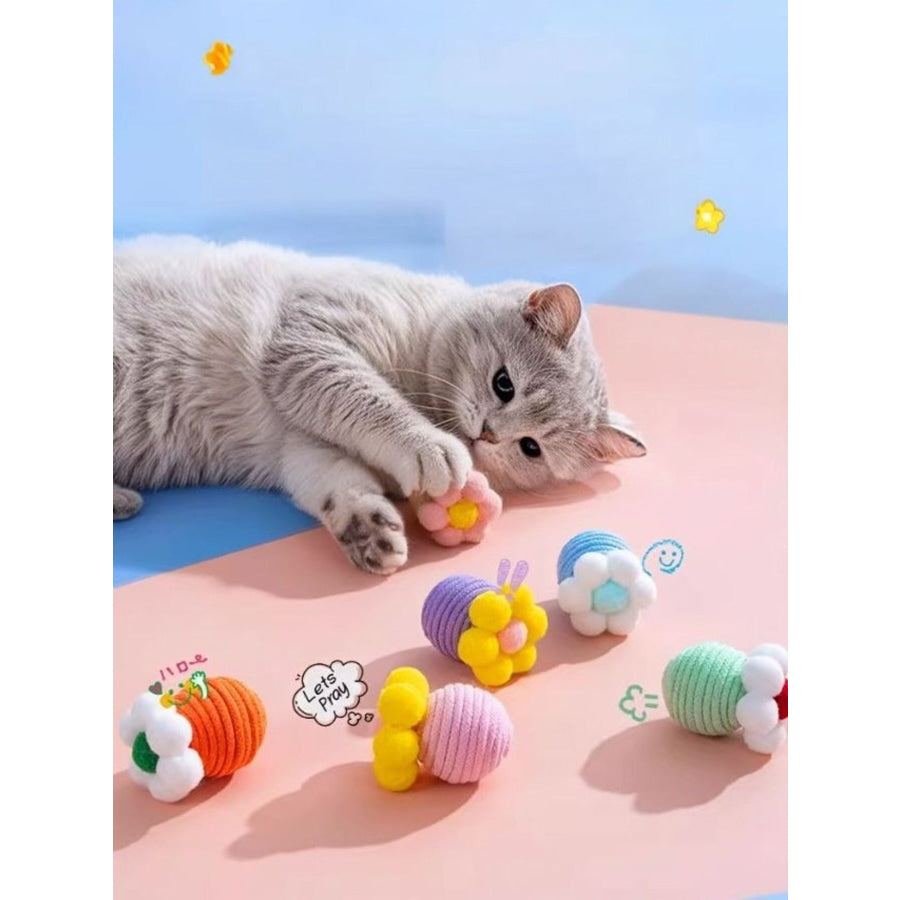 Interactive Flower Design Squeaky Pet Sound Toy 6 Pcs / ONESIZE Apparel and Accessories