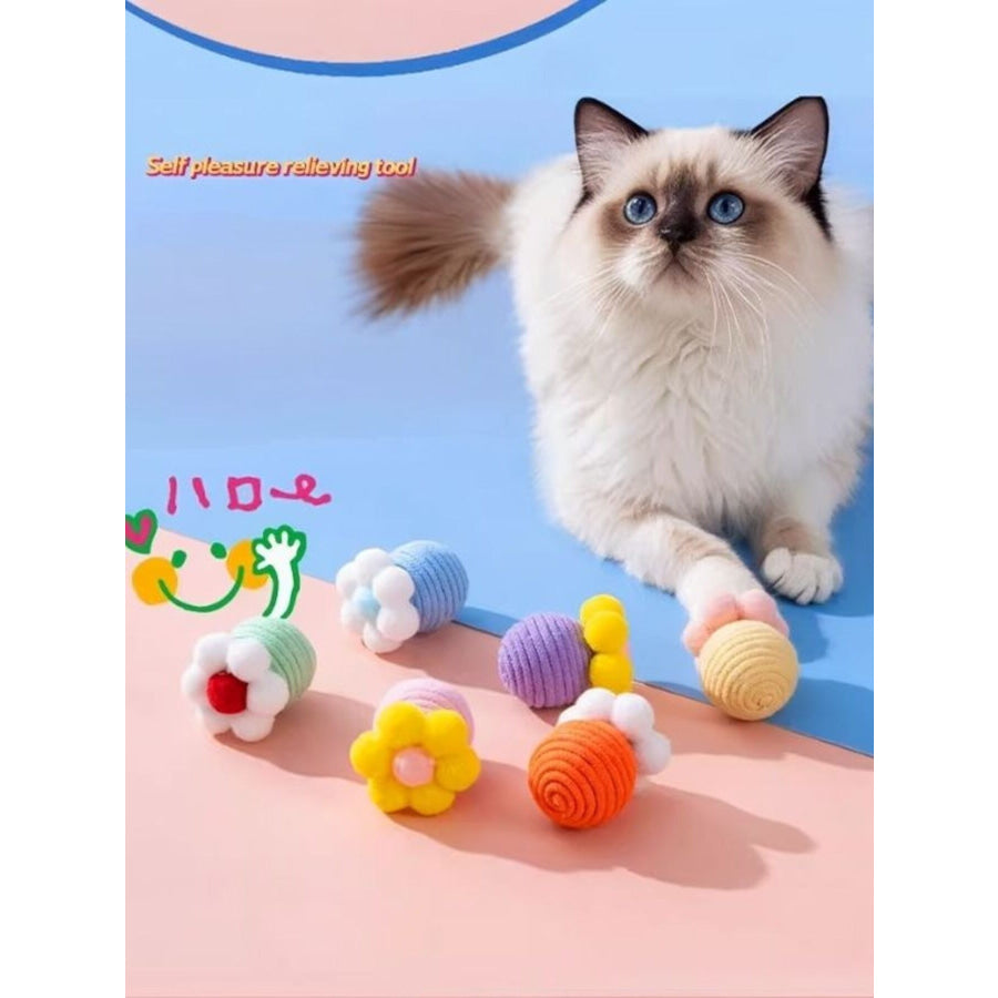 Interactive Flower Design Squeaky Pet Sound Toy 6 Pcs / ONESIZE Apparel and Accessories