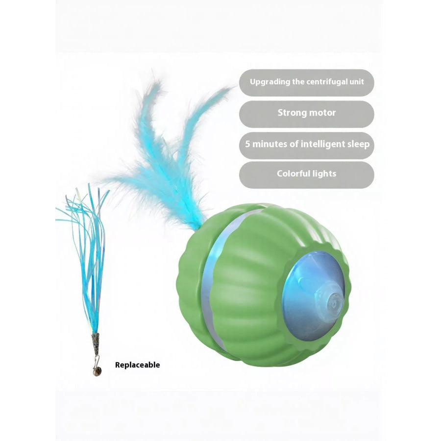 Interactive LED Sound Ball with Feather Teaser Green / One Size Apparel and Accessories