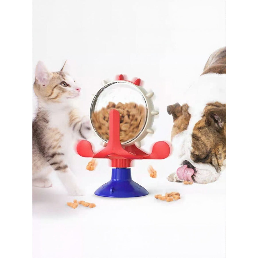 Interactive Rotating Cat Toy Set with Suction Cup Blue Wheel / One Size Apparel and Accessories