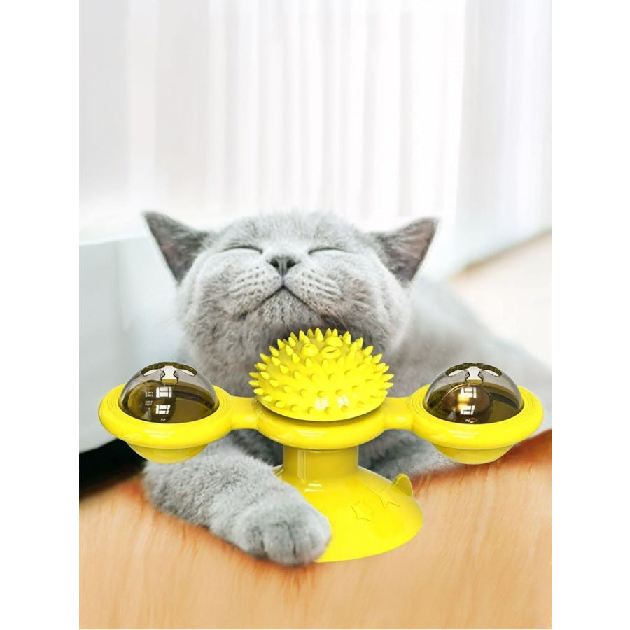 Interactive Rotating Cat Toy Set with Suction Cup Yellow Light / One Size Apparel and Accessories