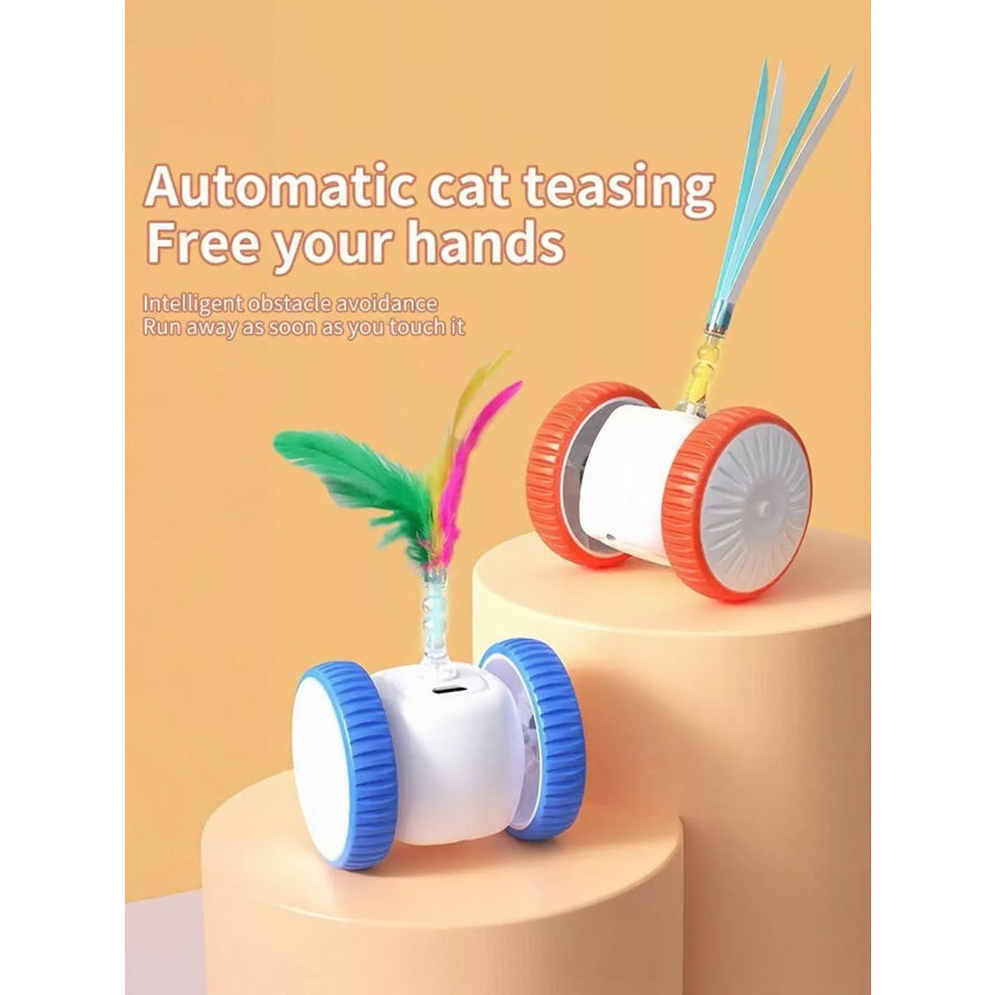 Interactive Self-Rotating Feather Pet Chase Toy Apparel and Accessories