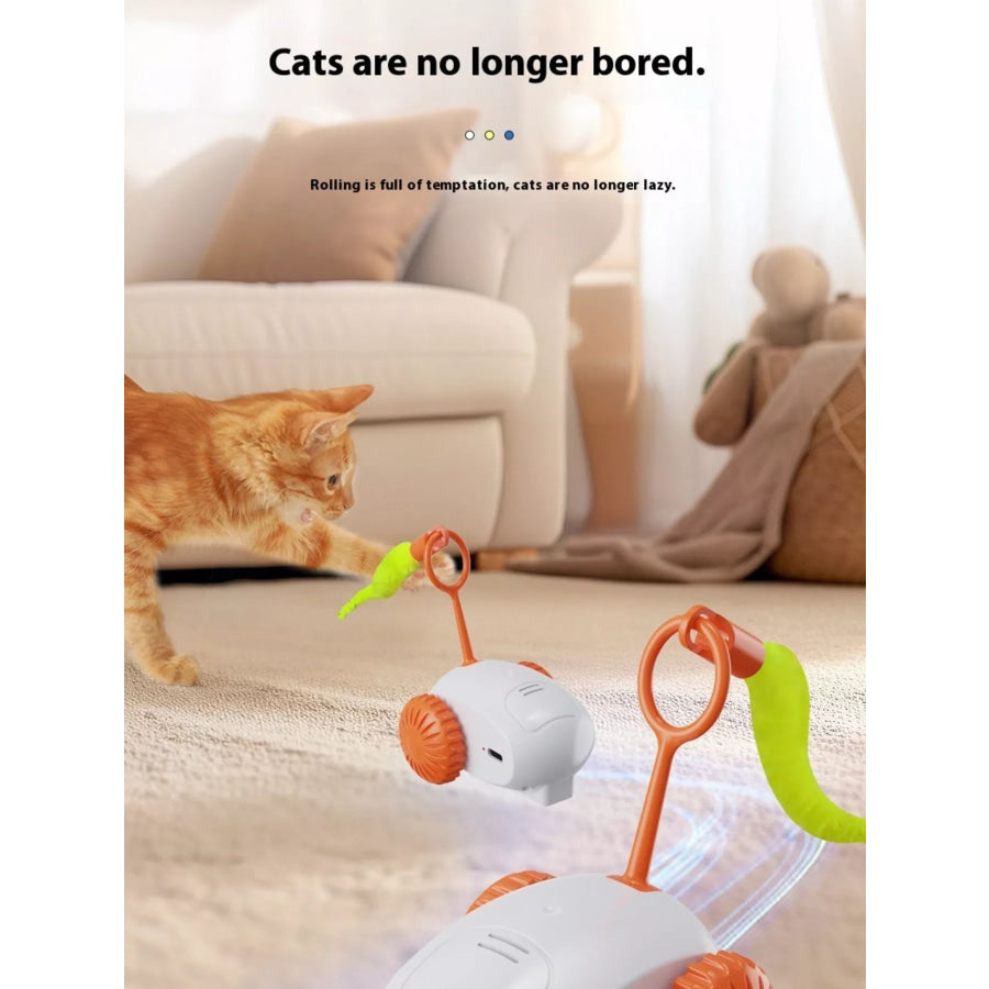 Interactive Self-Rotating Pet Teaser Toy Orange / One Size Apparel and Accessories