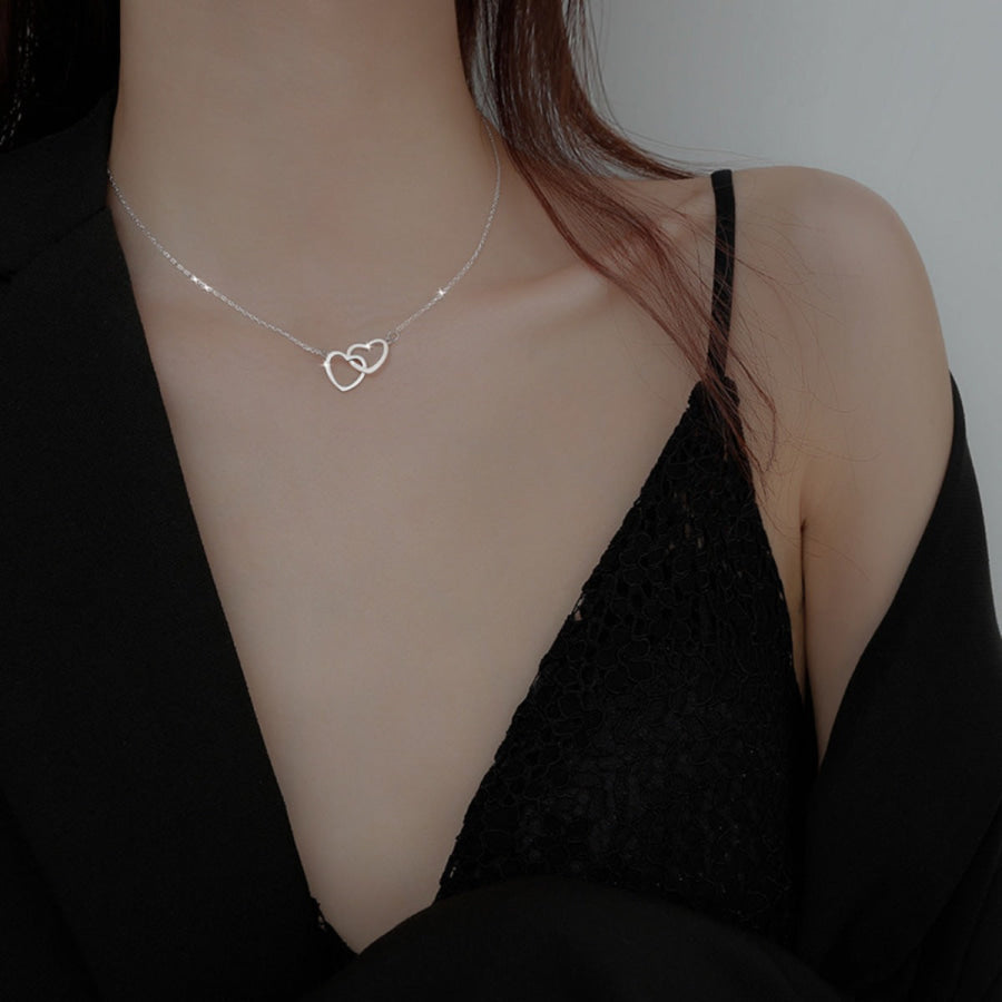 Interlocking Heart Pendant Necklace Apparel and Accessories