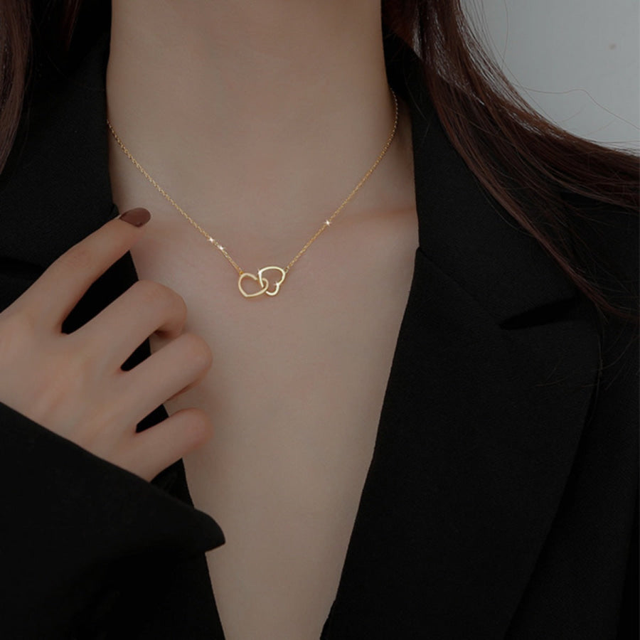 Interlocking Heart Pendant Necklace Apparel and Accessories