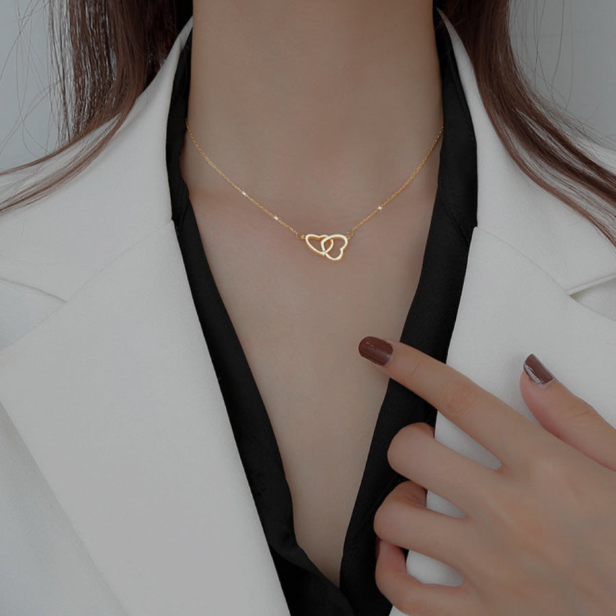 Interlocking Heart Pendant Necklace Apparel and Accessories