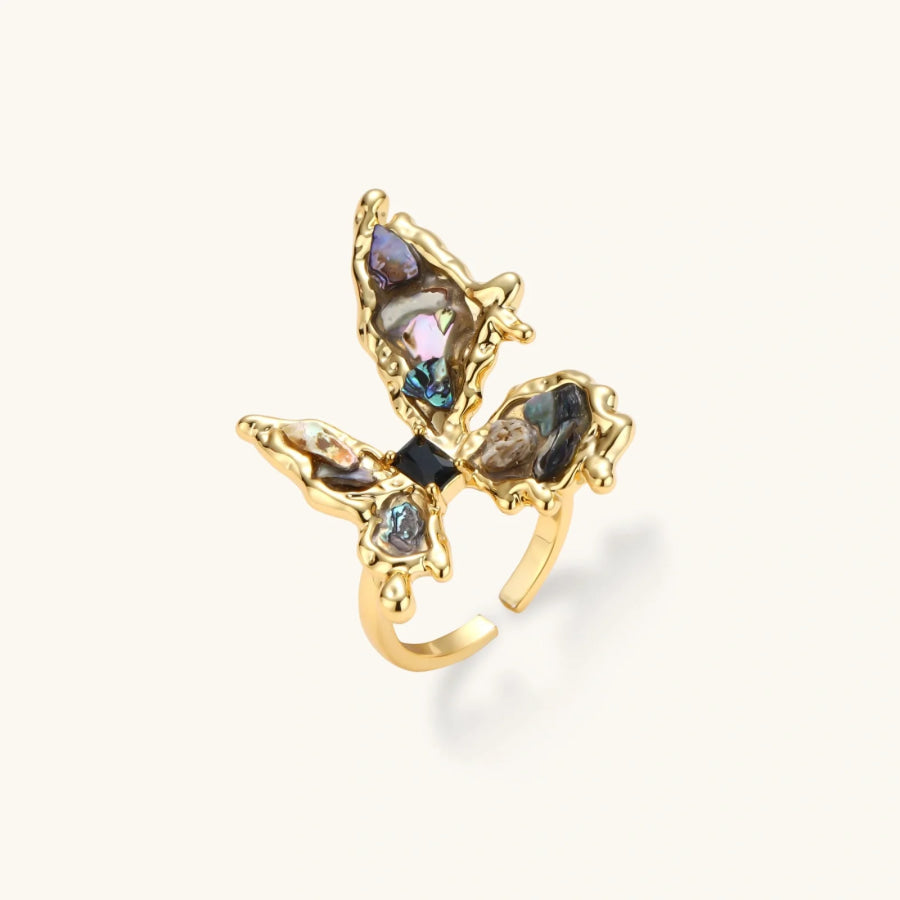 Iridescent Shell Statement Ring by Sandee Rain Boutique Rings