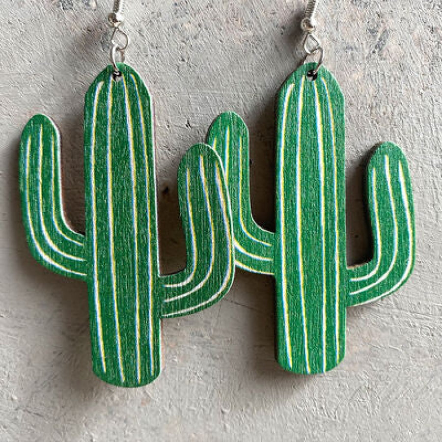 Iron Hook Wooden Earrings Green / One Size Apparel and Accessories