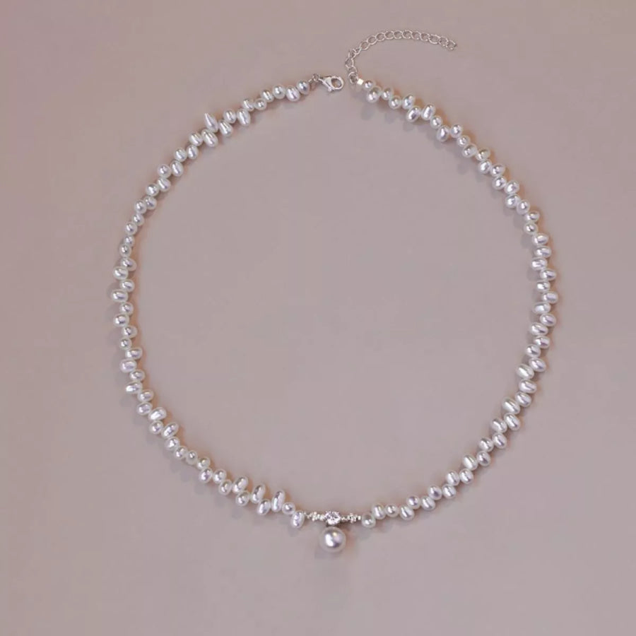 Irregular Freshwater Pearl Pendant Necklace White / One Size Apparel and Accessories