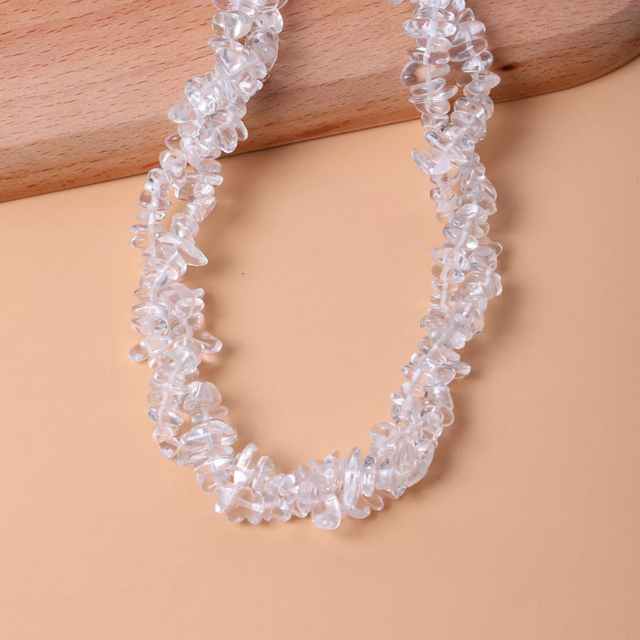 Irregular Glass Choker Necklace White / onesize Apparel and Accessories