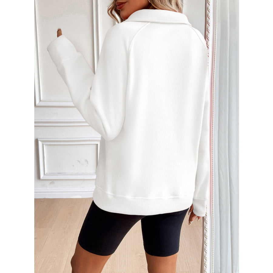 Ivy Lane Half Zip Raglan Sleeve Sweatshirt Apparel and Accessories