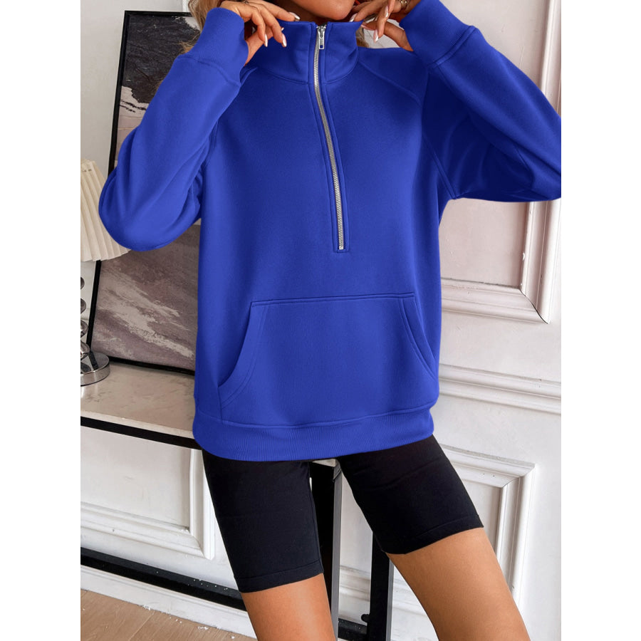 Ivy Lane Half Zip Raglan Sleeve Sweatshirt Apparel and Accessories