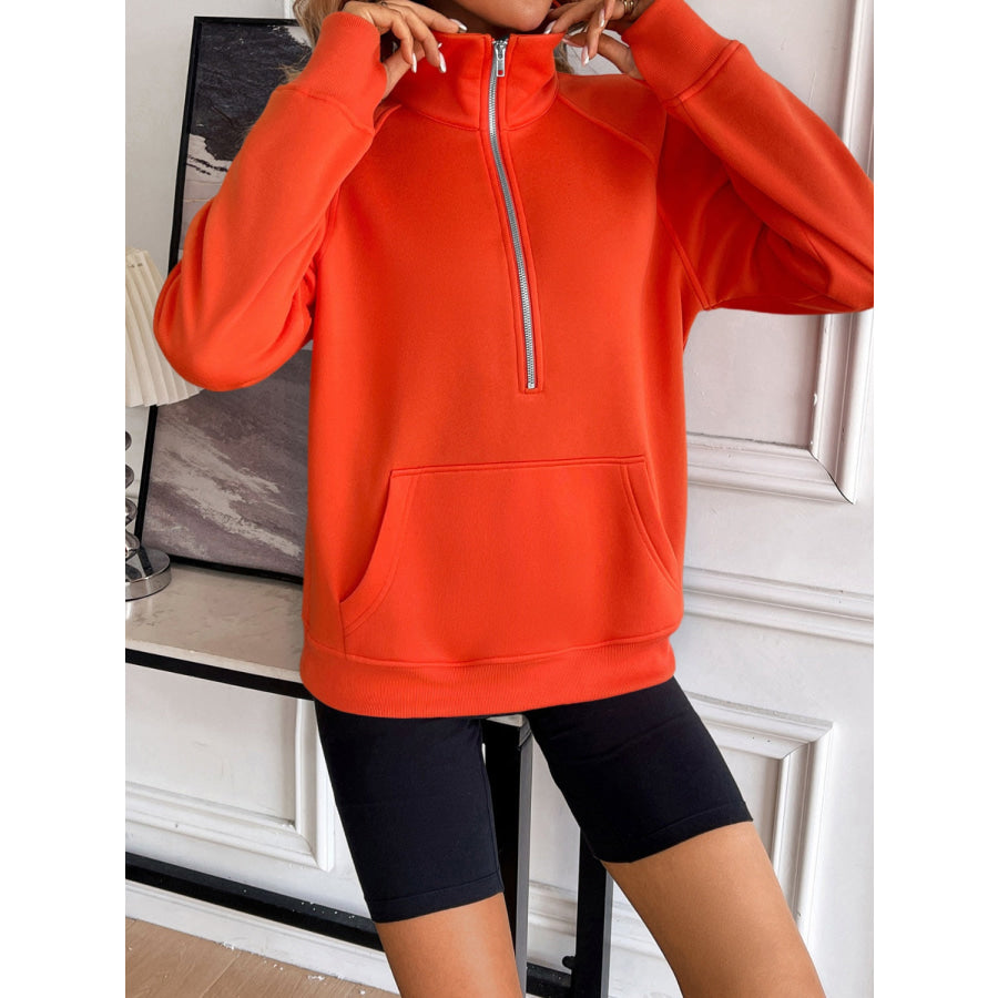 Ivy Lane Half Zip Raglan Sleeve Sweatshirt Apparel and Accessories