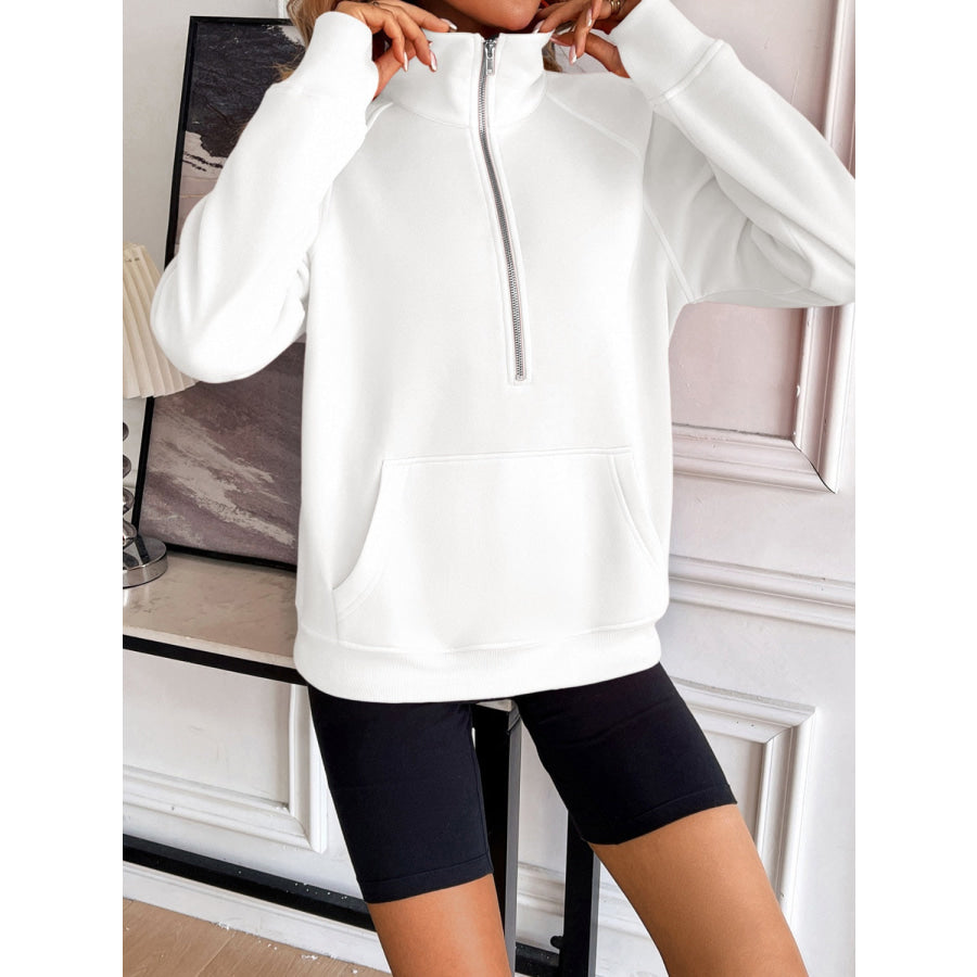 Ivy Lane Half Zip Raglan Sleeve Sweatshirt Apparel and Accessories