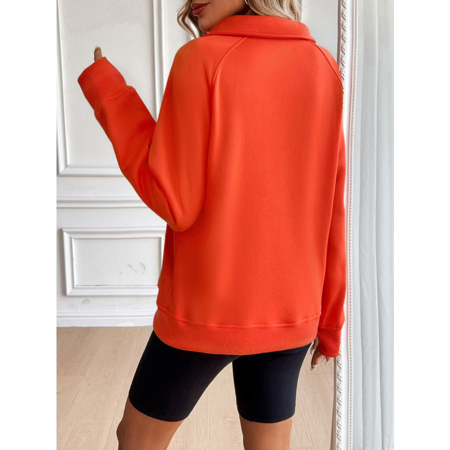 Ivy Lane Half Zip Raglan Sleeve Sweatshirt Apparel and Accessories