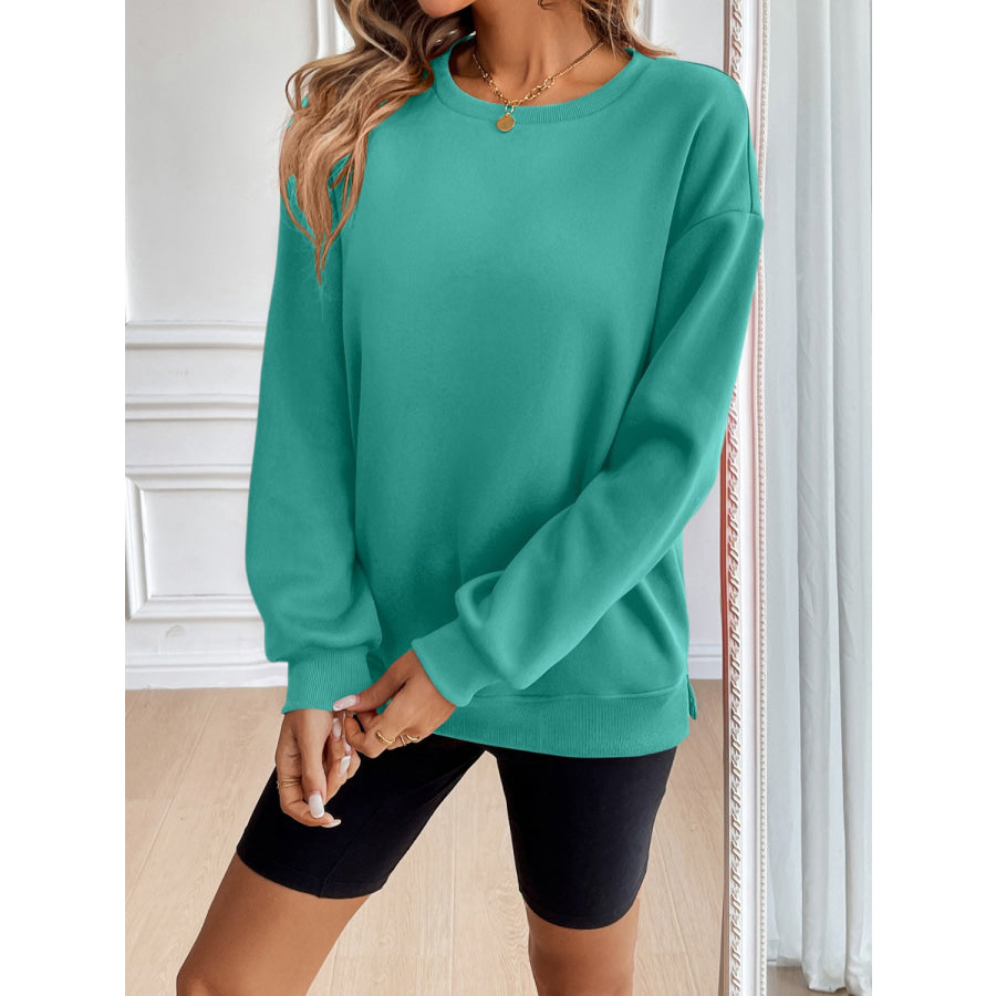 Ivy Lane Round Neck Long Sleeve Sweatshirt Apparel and Accessories