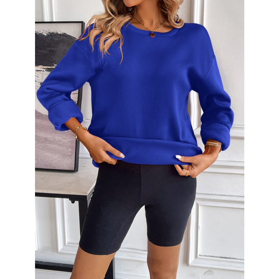 Ivy Lane Round Neck Long Sleeve Sweatshirt Apparel and Accessories