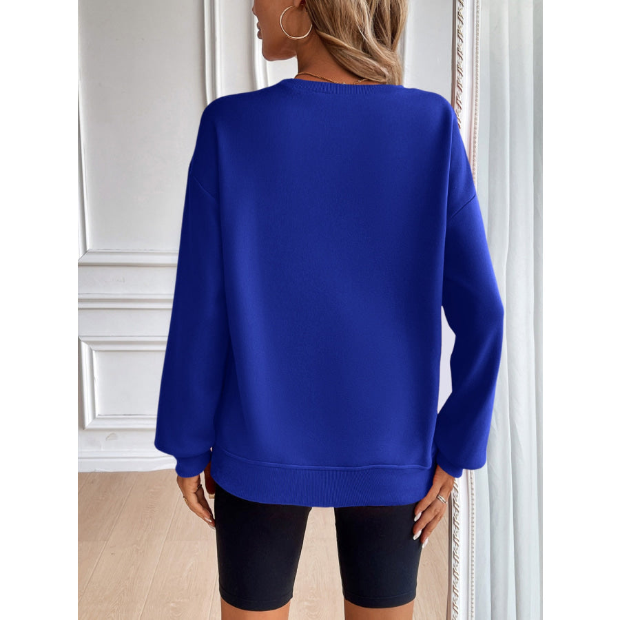 Ivy Lane Round Neck Long Sleeve Sweatshirt Apparel and Accessories