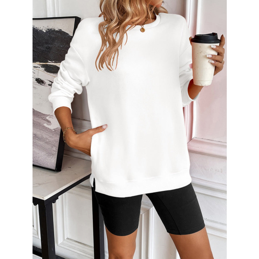 Ivy Lane Round Neck Long Sleeve Sweatshirt Apparel and Accessories