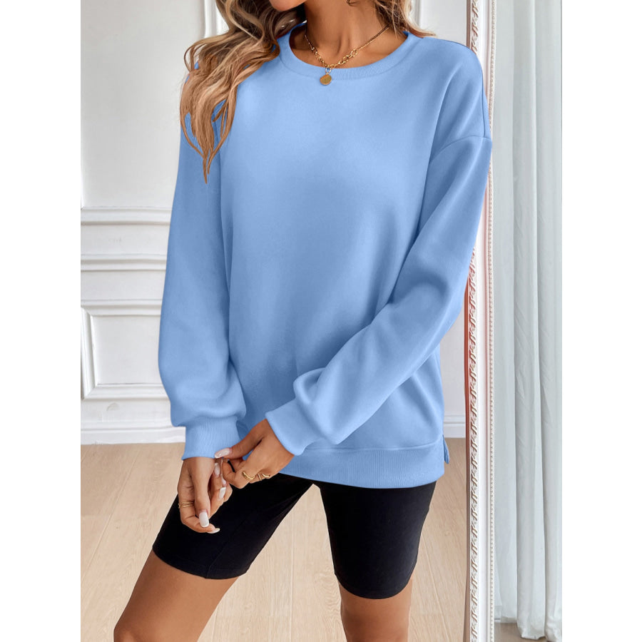 Ivy Lane Round Neck Long Sleeve Sweatshirt Apparel and Accessories