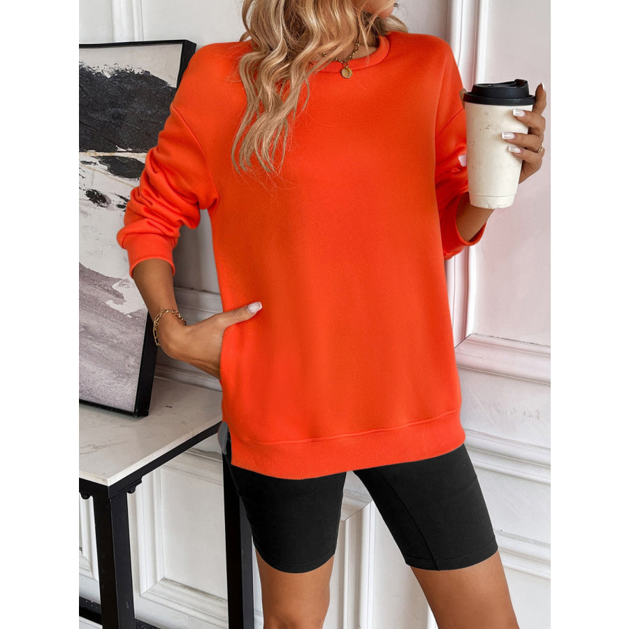 Ivy Lane Round Neck Long Sleeve Sweatshirt Apparel and Accessories