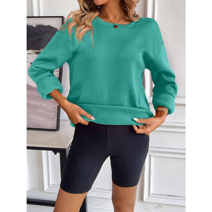 Ivy Lane Round Neck Long Sleeve Sweatshirt Apparel and Accessories