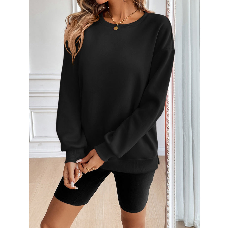 Ivy Lane Round Neck Long Sleeve Sweatshirt Apparel and Accessories