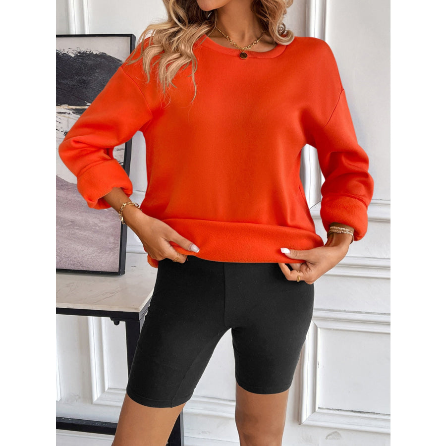 Ivy Lane Round Neck Long Sleeve Sweatshirt Apparel and Accessories